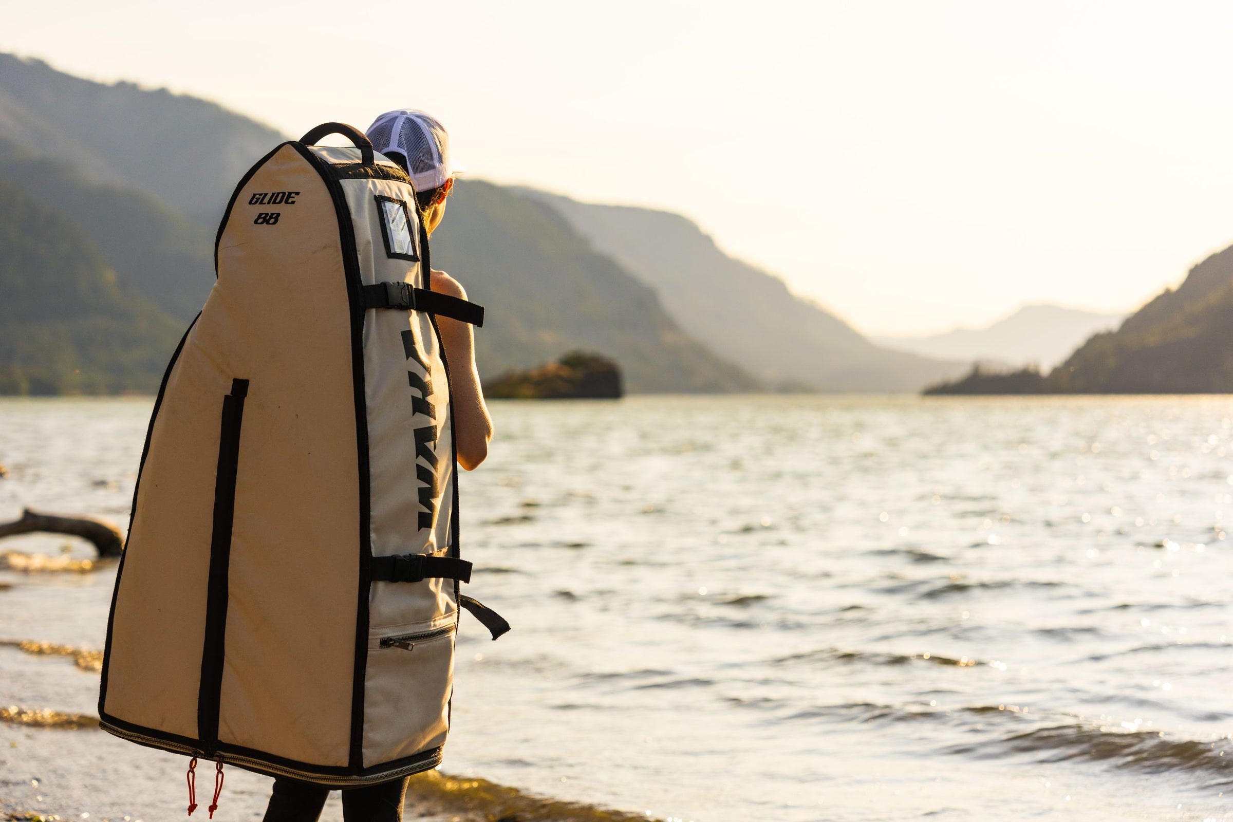 WAKA Glide 88 bag worn as a backpack